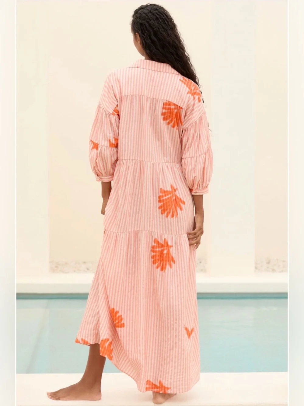 Carolita Printed Tiered Shirt Dress by Celandine: Daniella Manini Edition M NWT - Picture 2 of 16